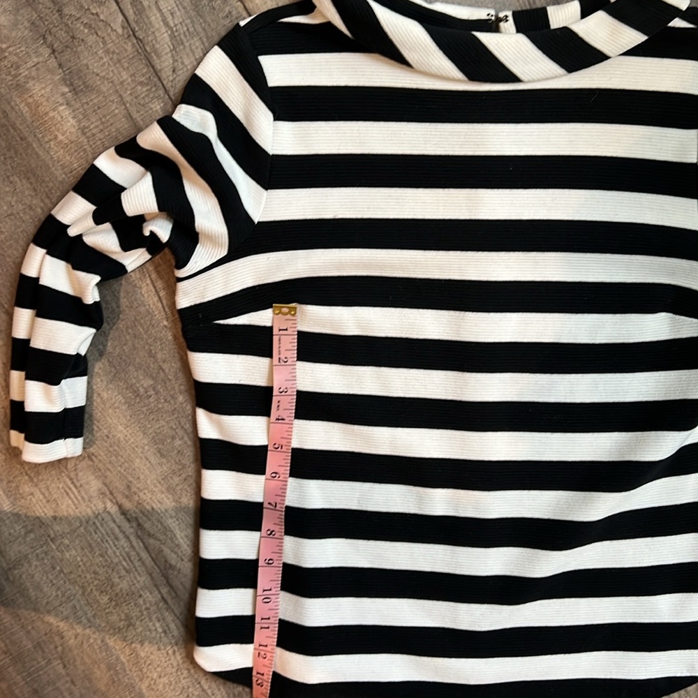 Vintage Talbots Mod 60s Vibes Black and White Striped Women's top Size medium - Picture 16 of 17